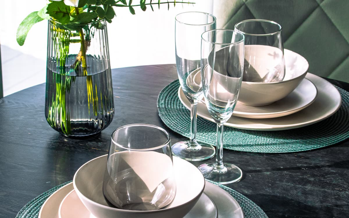 Table laid for guests in one of our apartments